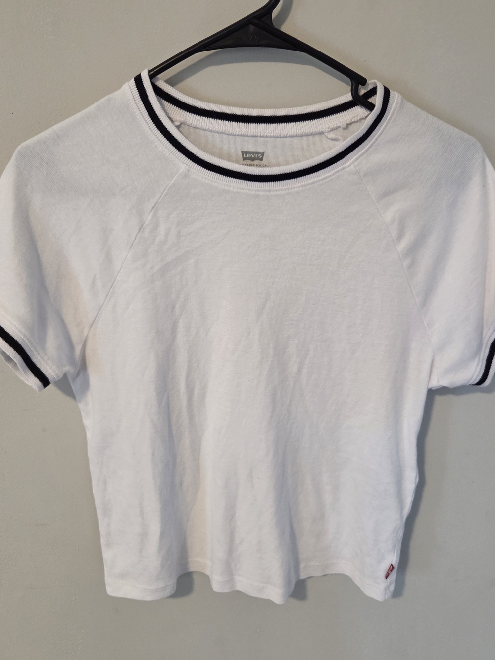 Levi's White Short Sleeve Ringer Tee with Black Trim